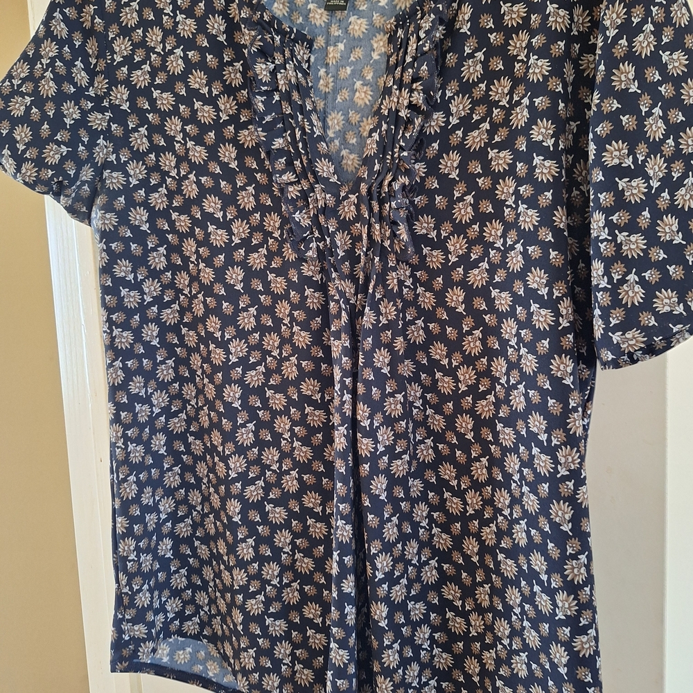 Ann Taylor Blue Floral Blouse
